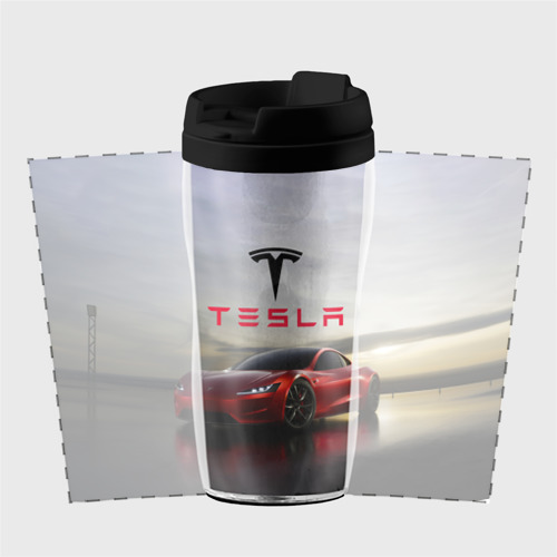 Термокружка-непроливайка Tesla Roadster, цвет черный - фото 2