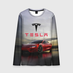 Мужской лонгслив 3D Tesla Roadster