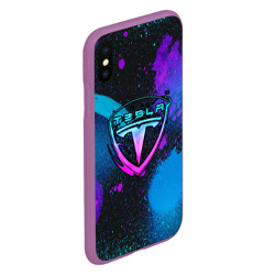 Чехол для iPhone XS Max матовый Tesla neon - фото 2