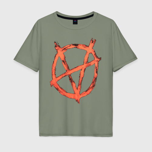 Мужская футболка хлопок Oversize Anarchy, цвет авокадо
