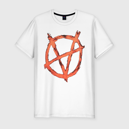 Мужская приталенная футболка из хлопка с принтом Anarchy, вид спереди №1