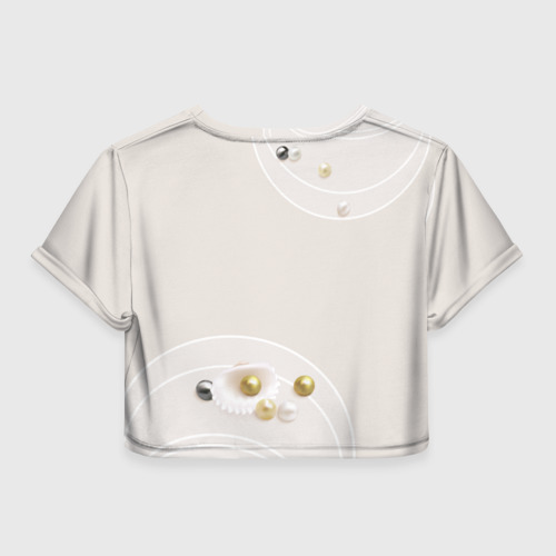 Женская футболка Crop-top 3D Жемчужная свадьба - 30 лет, цвет 3D печать - фото 2