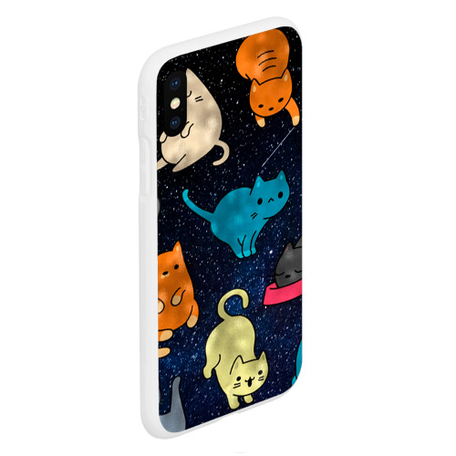 Чехол для iPhone XS Max матовый с принтом Космические котики, вид сбоку #3