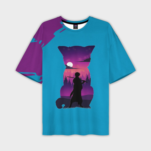 Мужская футболка oversize 3D Гинтоки кот, цвет 3D печать