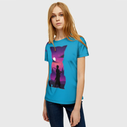 Женская футболка 3D Гинтоки кот - фото 2