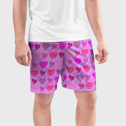 Мужские шорты спортивные Розовые сердечки - фото 2