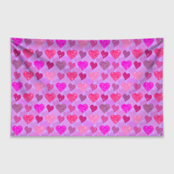 Флаг-баннер Розовые сердечки