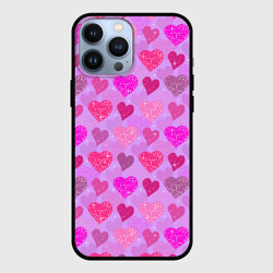 Чехол для iPhone 13 Pro Max Розовые сердечки