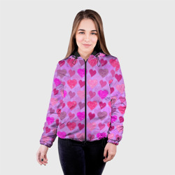 Женская куртка 3D Розовые сердечки - фото 2