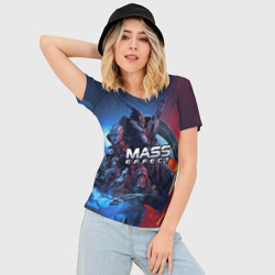 Женская футболка 3D Slim Mass Effect Legendary ed - фото 2
