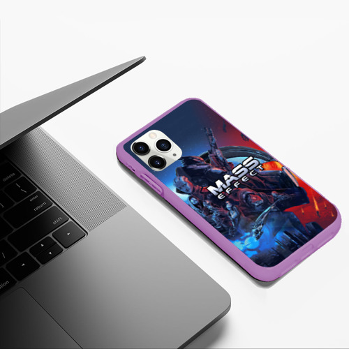 Чехол для iPhone 11 Pro Max матовый Mass Effect Legendary ed, цвет фиолетовый - фото 5