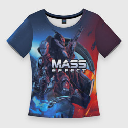 Женская футболка 3D Slim Mass Effect Legendary ed