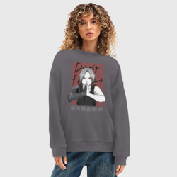 Женский свитшот oversize без начеса хлопок Стальной Алхимик - фото 2