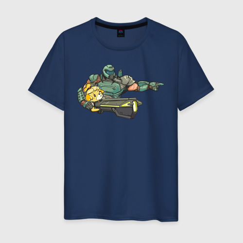 Мужская футболка хлопок Doom Crossing, цвет темно-синий