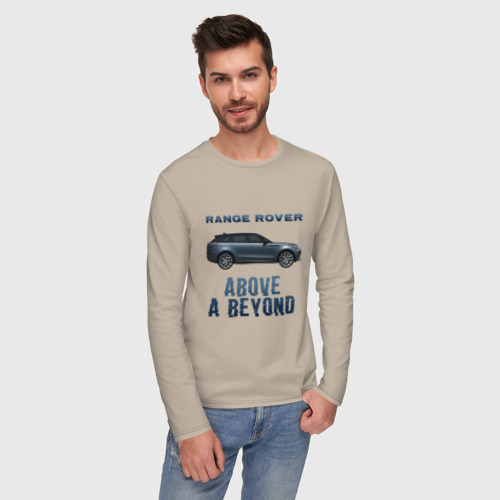 Мужской лонгслив хлопок Range Rover Above a Beyond, цвет миндальный - фото 3