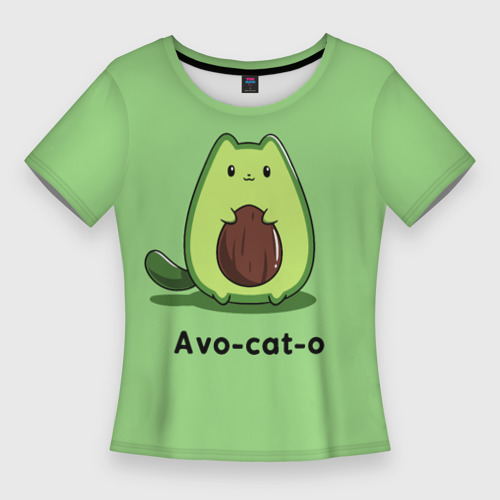 Женская футболка 3D Slim Avo - cat - o, цвет 3D печать