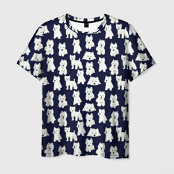 Мужская футболка 3D Собаки Пушистики