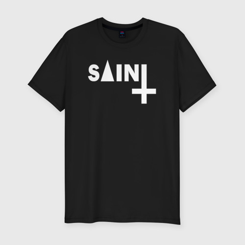 Мужская футболка хлопок Slim Saint, цвет черный