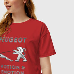 Женская футболка хлопок Oversize Пежо Ягуар emotion - фото 2