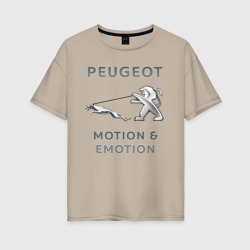 Женская футболка хлопок Oversize Пежо Ягуар emotion