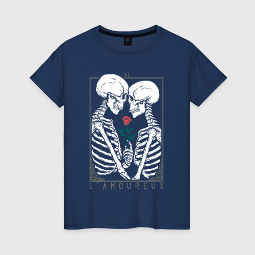 Женская футболка из хлопка с принтом Love День святого Валентина, вид спереди №1