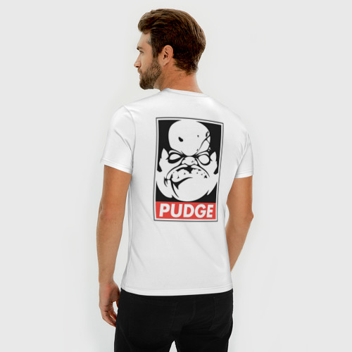 Мужская футболка хлопок Slim Pudge Dota Пудж, цвет белый - фото 4