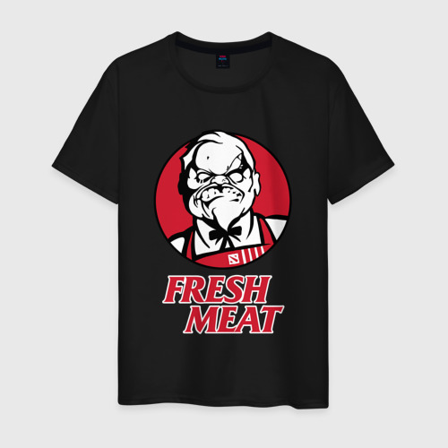 Мужская футболка хлопок Pudge Dota Fresh Meat Пудж, цвет черный