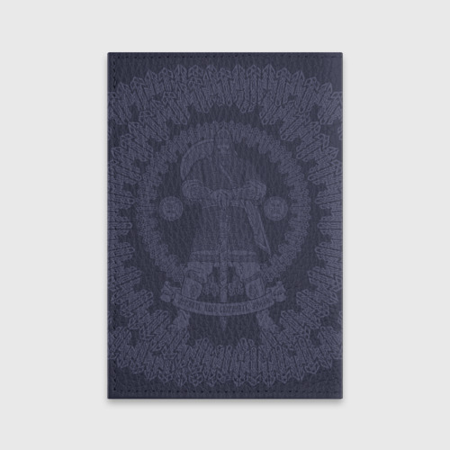 Обложка для паспорта матовая кожа Русский богатырь орнамент, цвет черный - фото 2