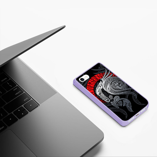 Чехол для iPhone 5/5S матовый Демон скандинавский бес, цвет светло-сиреневый - фото 5