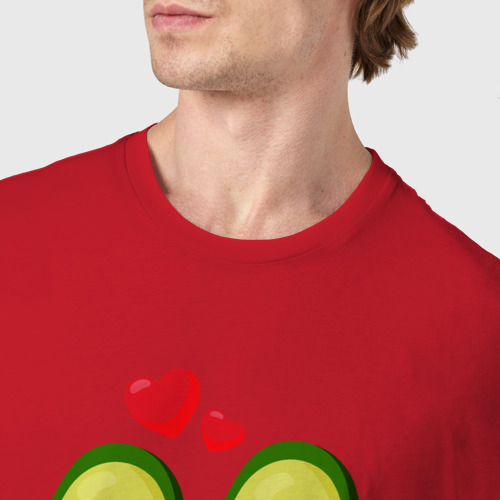 Мужская футболка хлопок Семья авокадо, цвет красный - фото 6