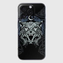 Чехол для iPhone 16 Pro Max силиконовый с защитой камеры Фенрир волк скандинавский