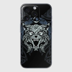 Чехол для iPhone 15 Pro силиконовый с защитой камеры Фенрир волк скандинавский