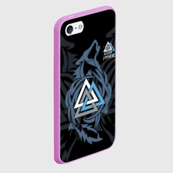 Чехол для iPhone 5/5S матовый Волк Фенрир скандинавский валькнут - фото 2