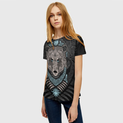 Женская футболка 3D Медведь - фото 2
