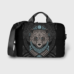 Сумка для ноутбука 3D Медведь скандинавский орнамент