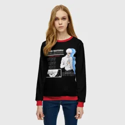 Женский свитшот 3D Сатору Гото Магическая битва - фото 2