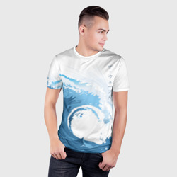 Мужская футболка 3D Slim Wave волны - фото 2