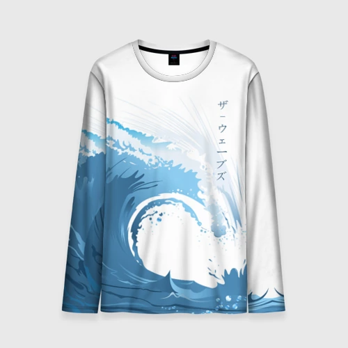 Мужской лонгслив 3D Wave волны
