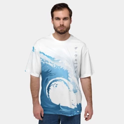 Мужская футболка oversize 3D Wave волны - фото 2