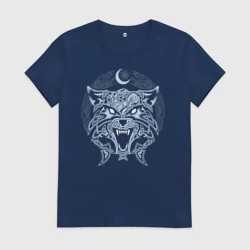 Женская футболка хлопок Волк Фенрир трафарет