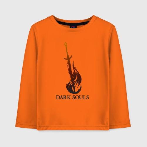 Детский лонгслив хлопок Dark Souls - Bonfire, цвет оранжевый