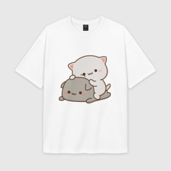 Женская футболка Oversize хлопок texturе Милые котики