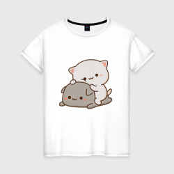 Женская футболка хлопок Милые котики
