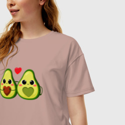 Женская футболка хлопок Oversize Авокадо - фото 2