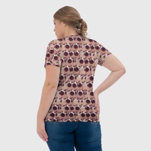Женская футболка 3D с принтом PoP PoP PoP PoP PoP PoP PoP, вид сзади #2