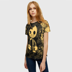 Женская футболка 3D Bendy And The Ink Machine краска - фото 2