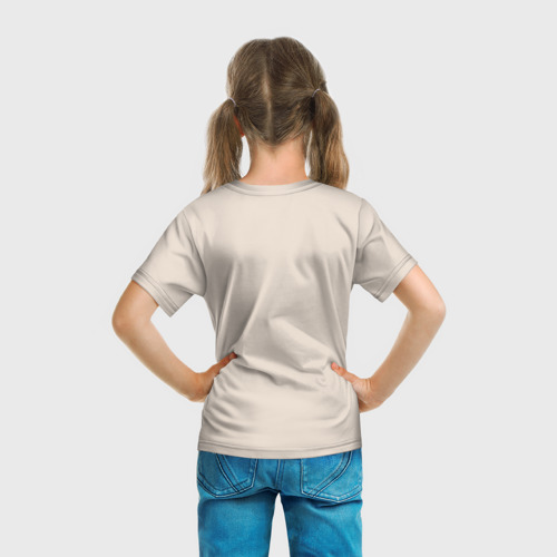 Детская футболка 3D с принтом Pop Cat, вид сзади #2