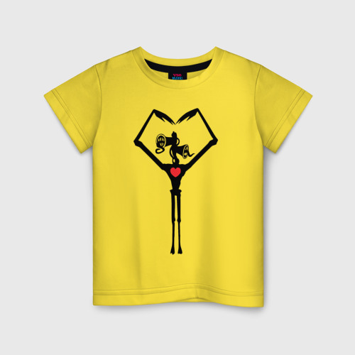 Детская футболка хлопок Сиреноголовый. Любовь, цвет желтый