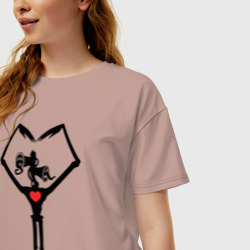 Женская футболка хлопок Oversize Сиреноголовый. Любовь - фото 2
