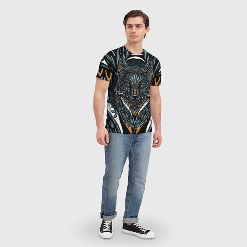 Мужская футболка 3D Рисунок лиса, цвет 3D печать - фото 5